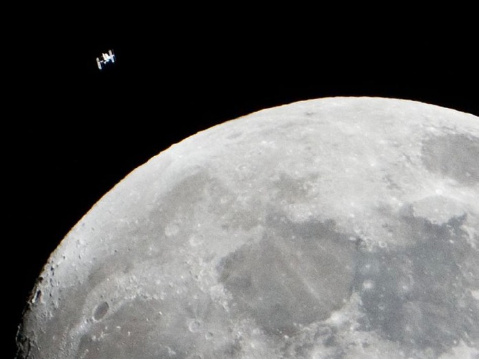 ISS and Moon